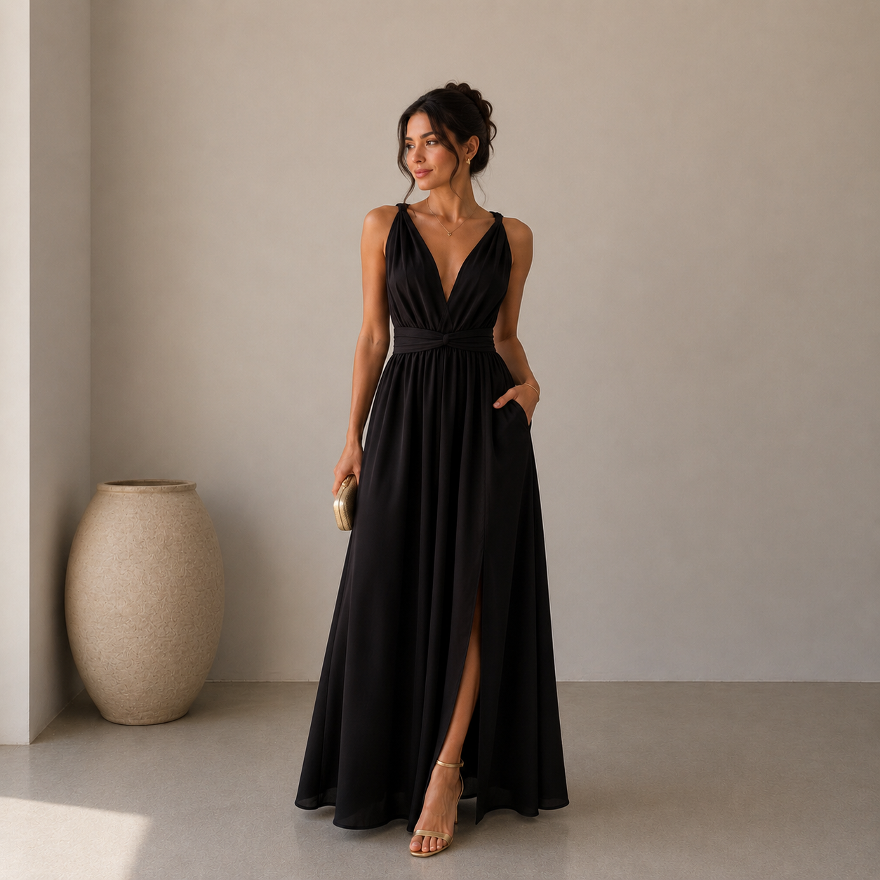 Vestido July Negro seda