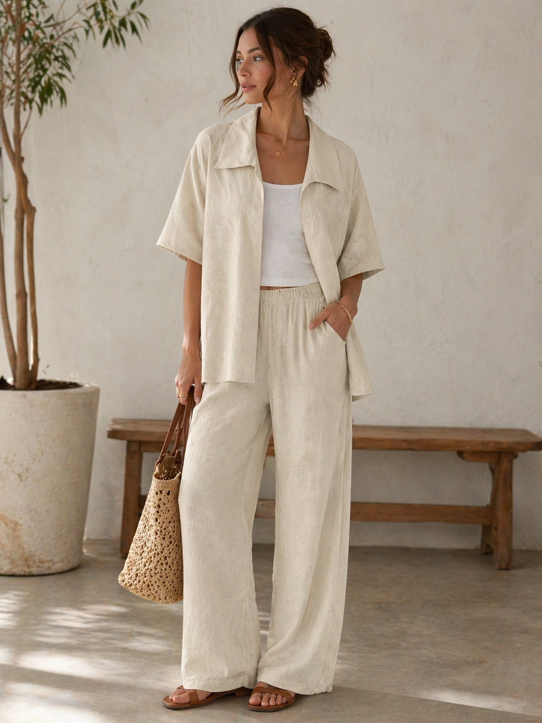 Pantalón Toscana Marfil