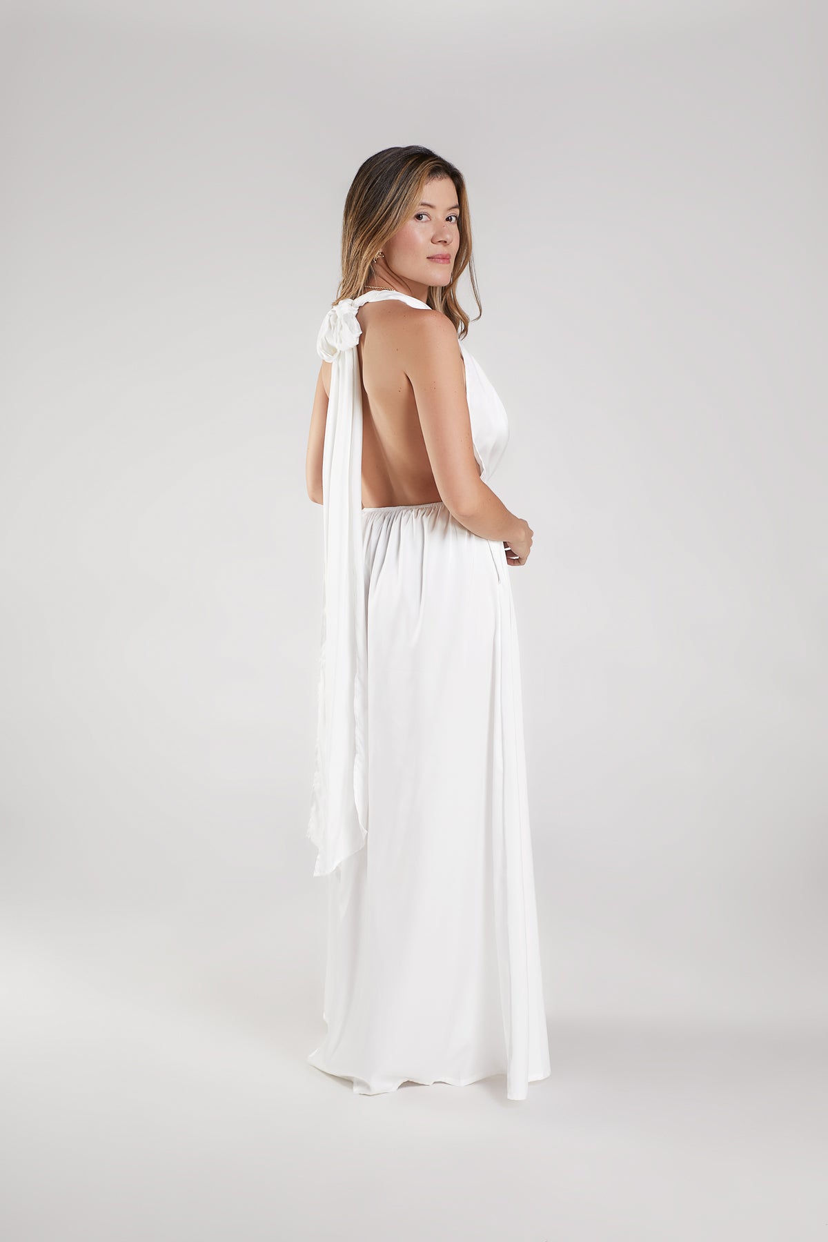 Vestido July Blanco Seda