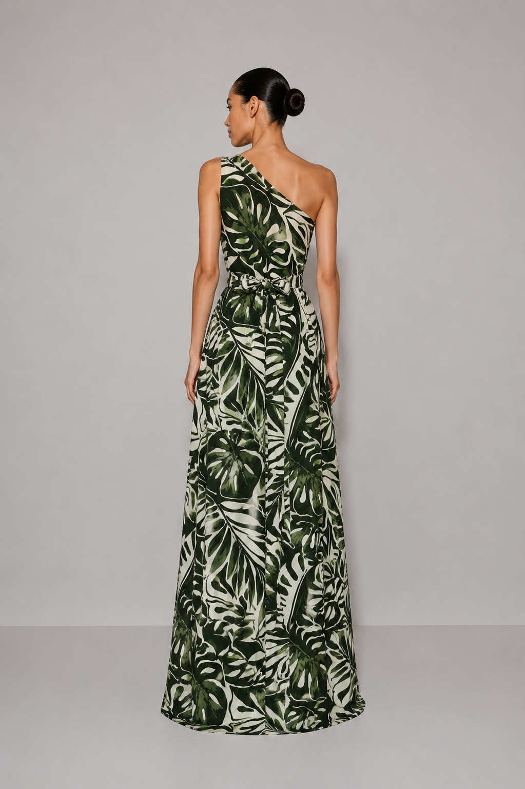 Vestido Tropical Estampado Floral Verde
