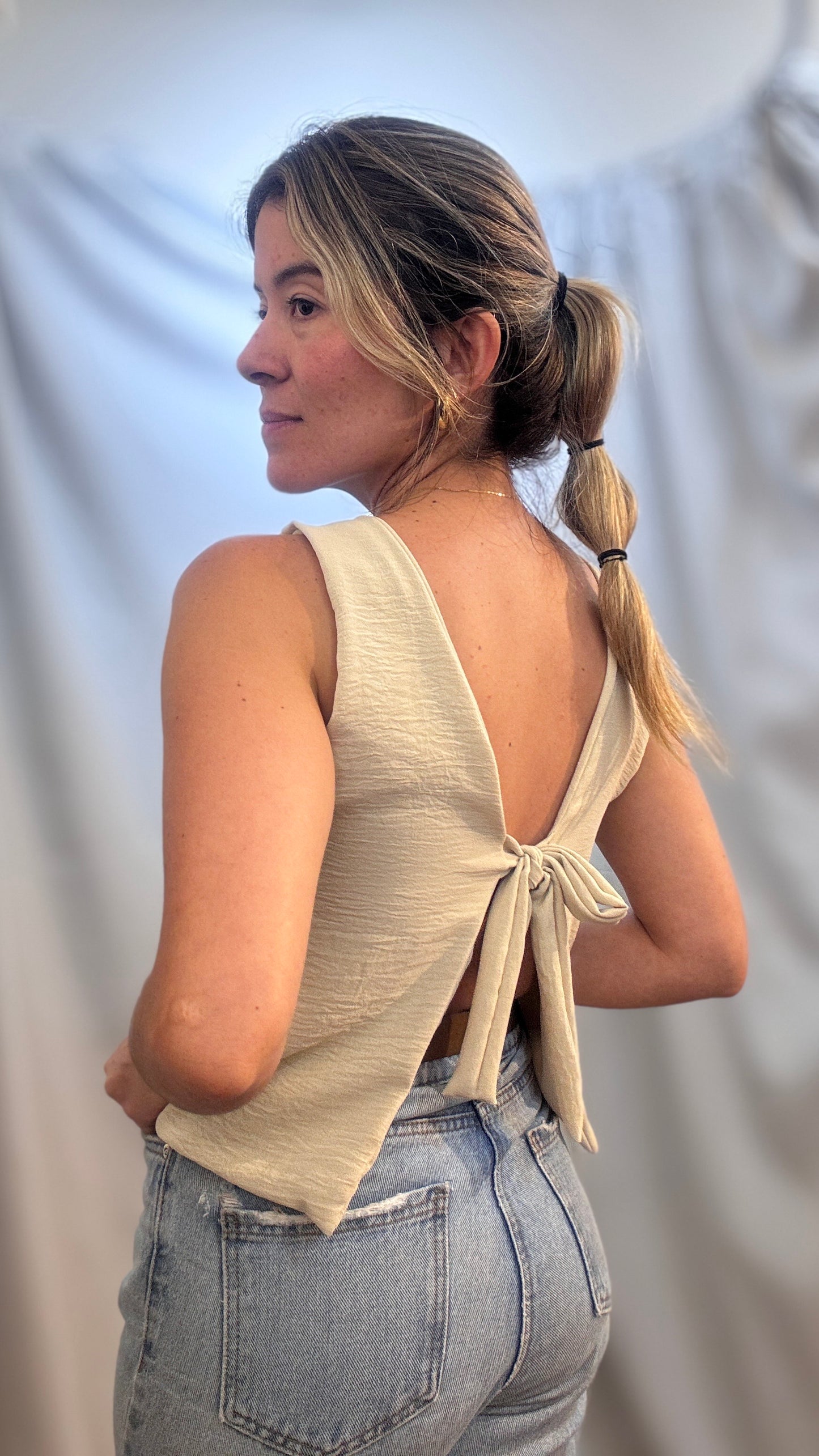 Crop top Tulia crema