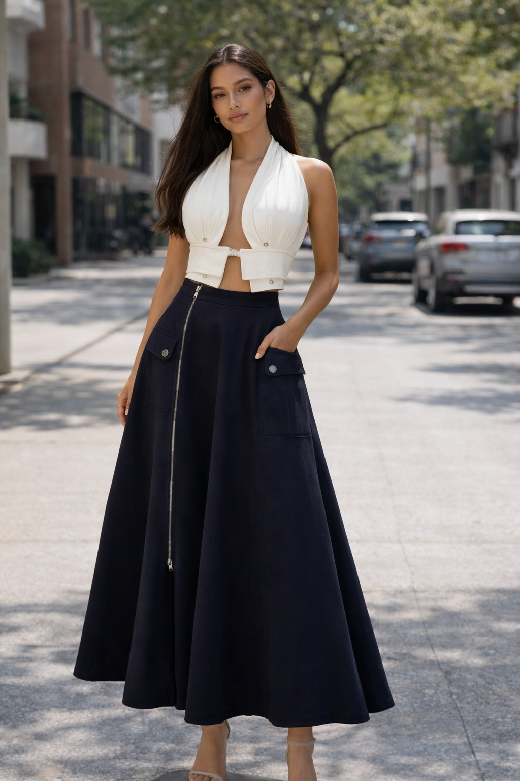 Falda Roma Azul Marino