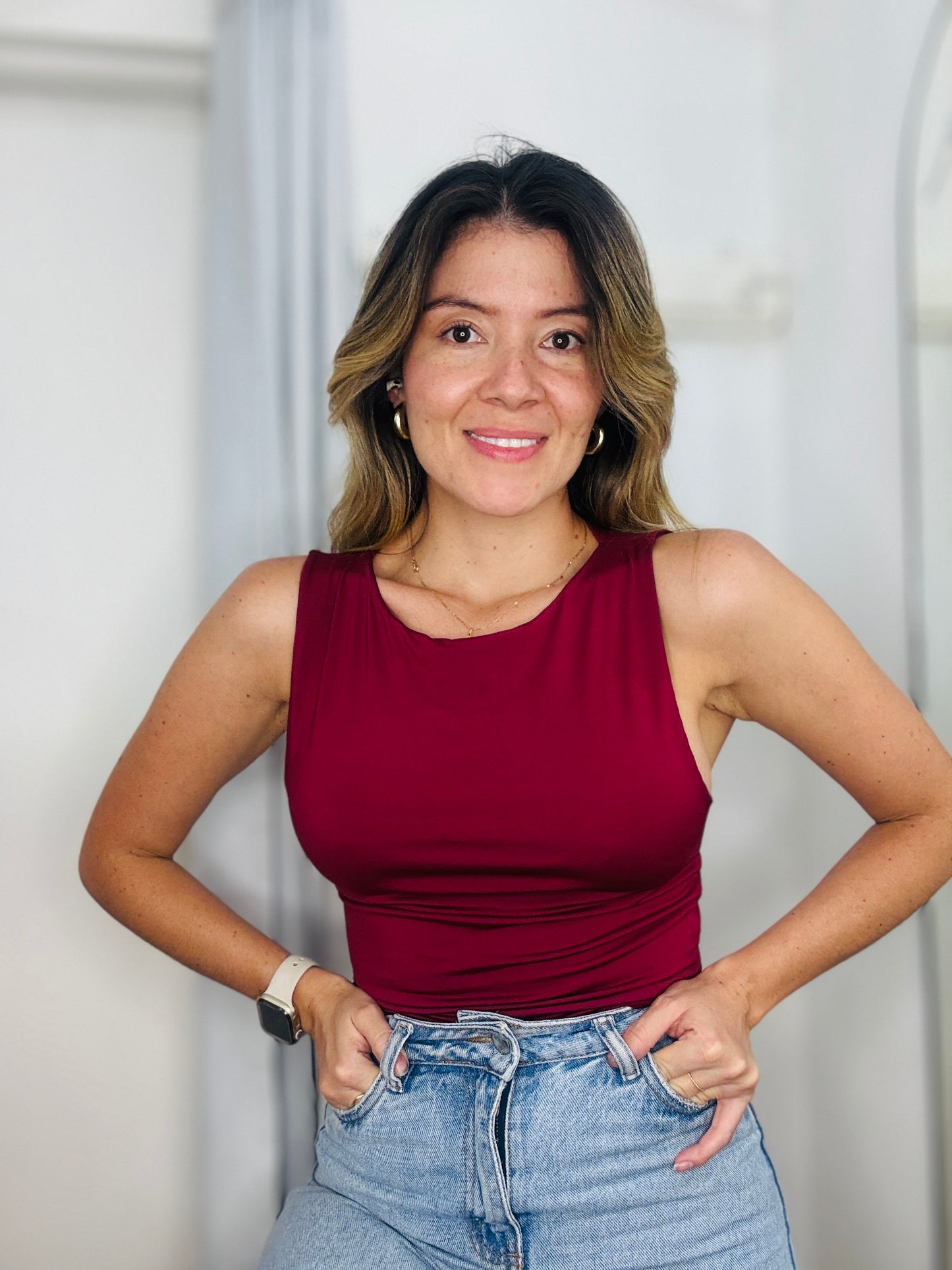 Crop top poli vinotinto