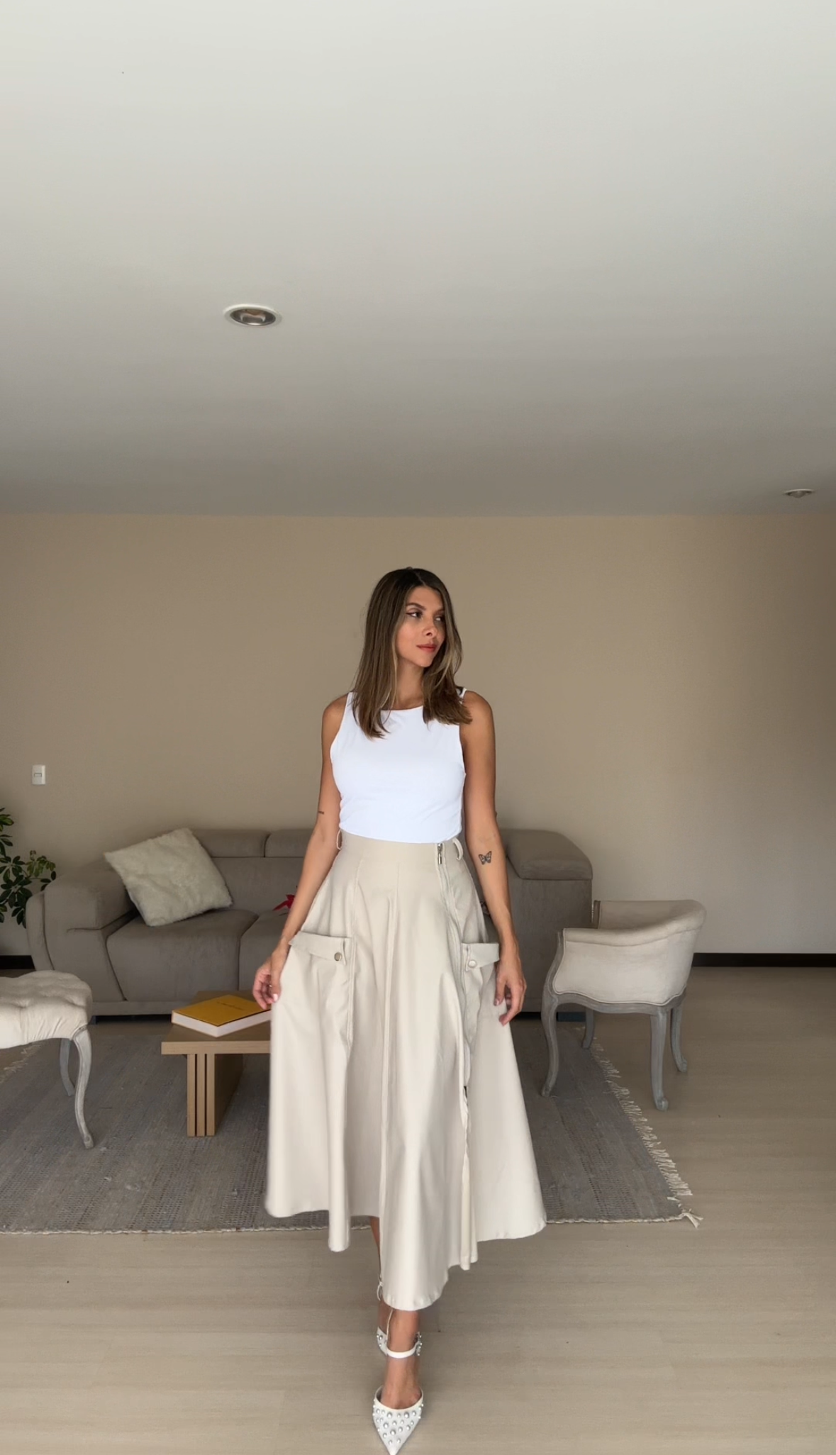 Crop top poli blanco