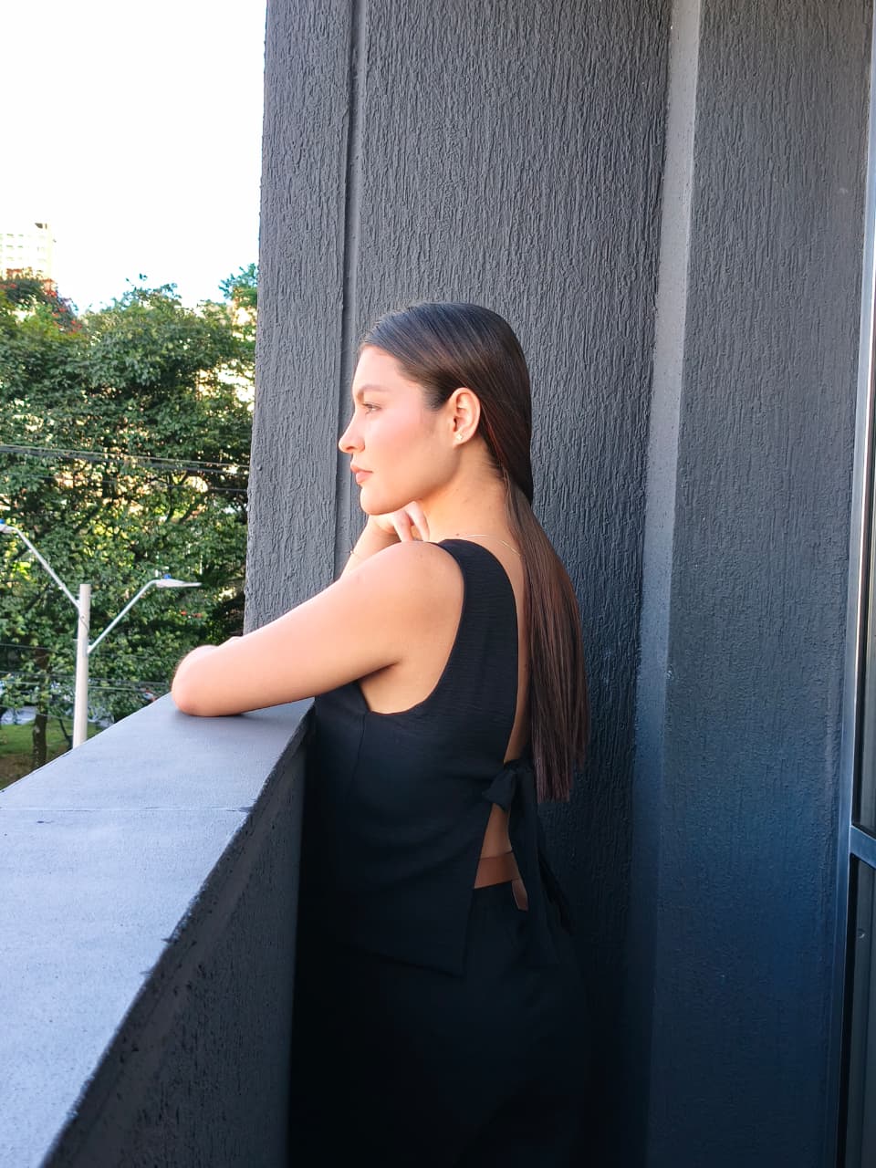 Crop top Tulia Negro