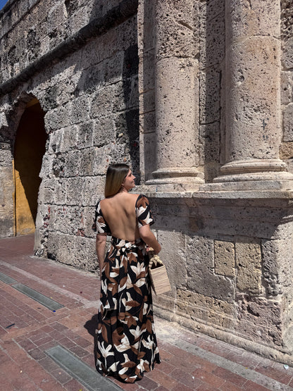 Vestido July terracota floral