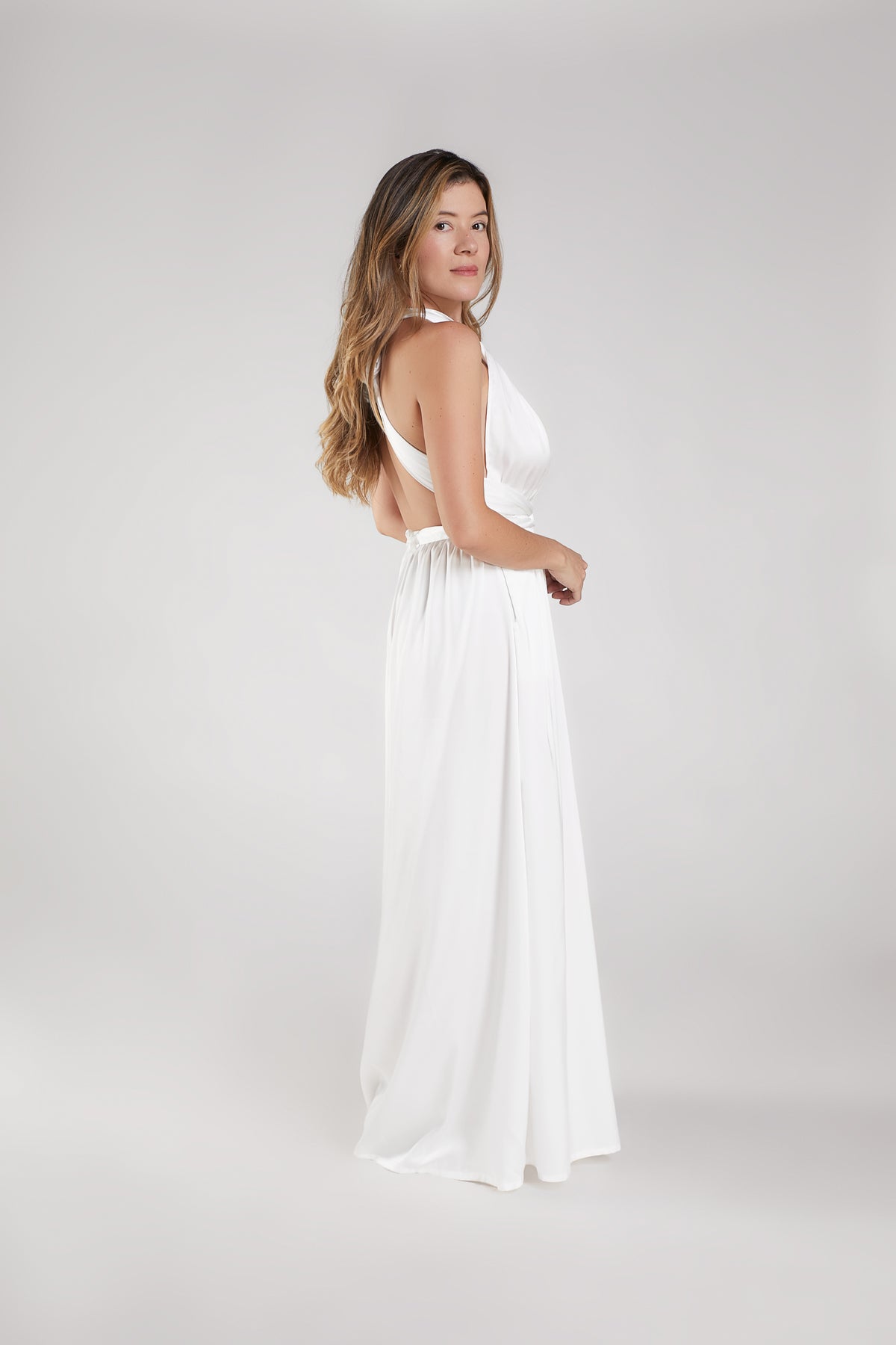 Vestido July Blanco Seda