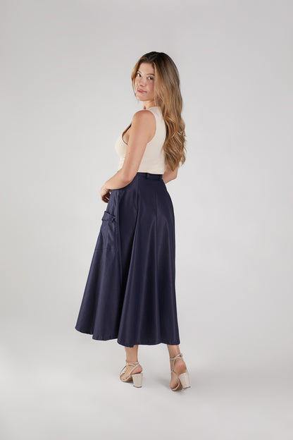 Falda Roma Azul Marino