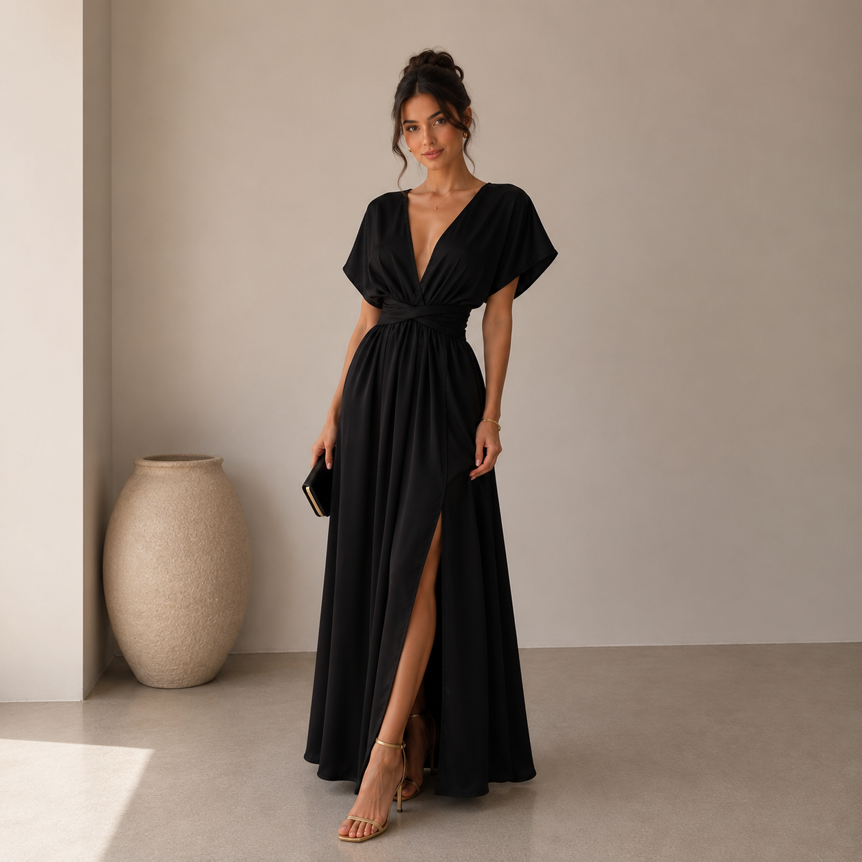 Vestido July Negro seda