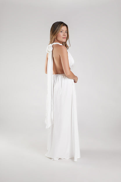 Vestido July Blanco Seda