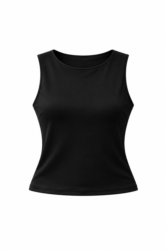 Crop top poli negro