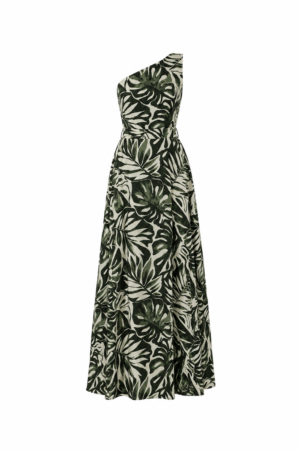 Vestido Tropical Estampado Floral Verde