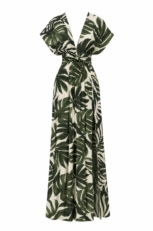 Vestido July Estampado floral verde