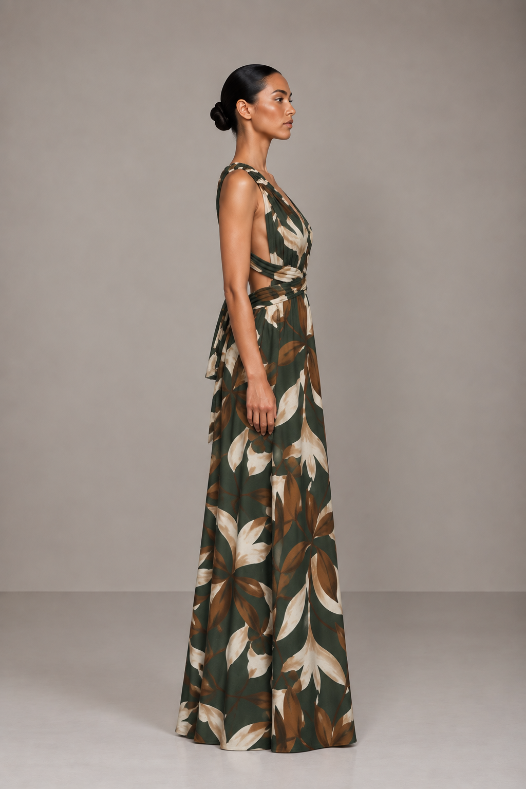 Vestido July estampado floral verde