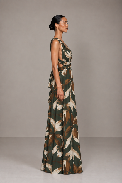 Vestido July estampado floral verde