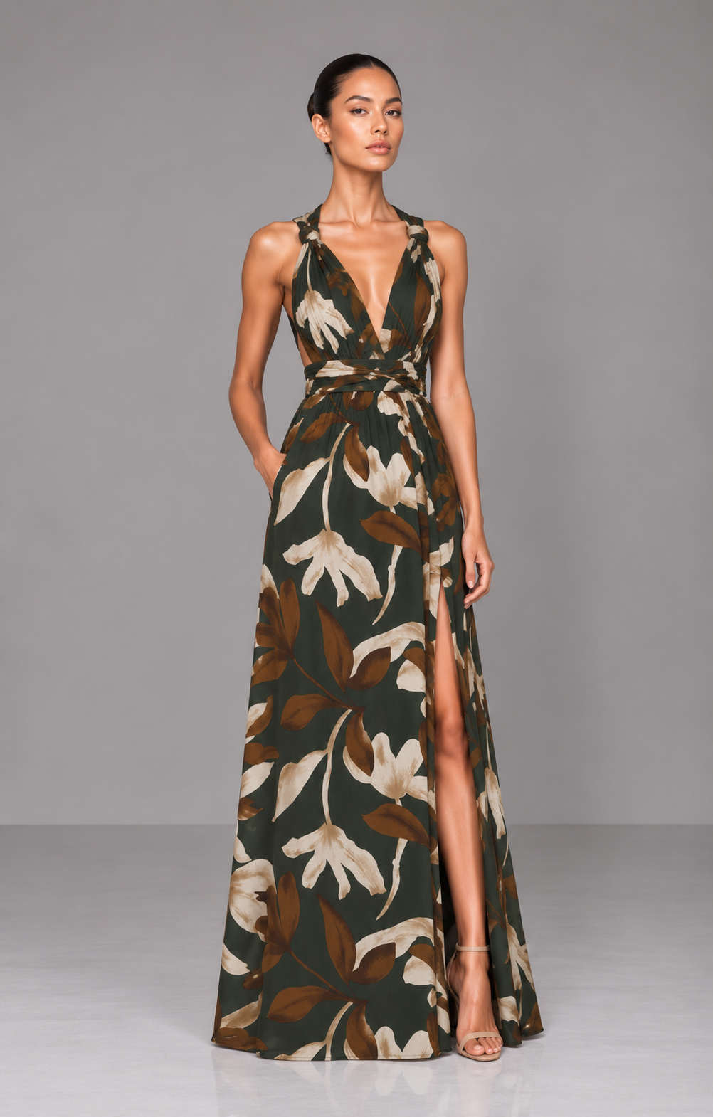 Vestido July estampado floral verde