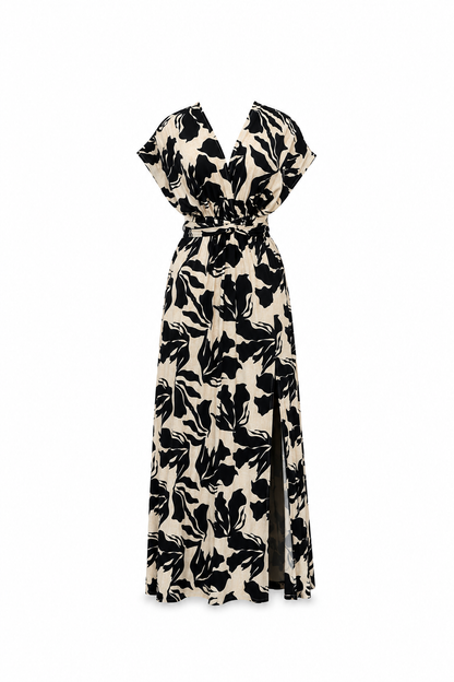 vestido july estampado floral blanco y negro