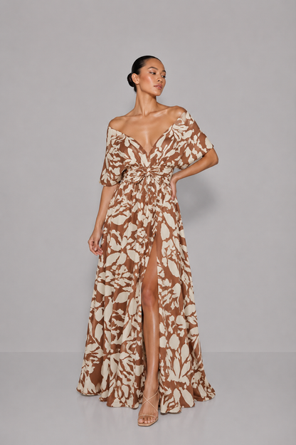 Vestido July Print Café