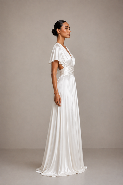 Vestido July Blanco Seda
