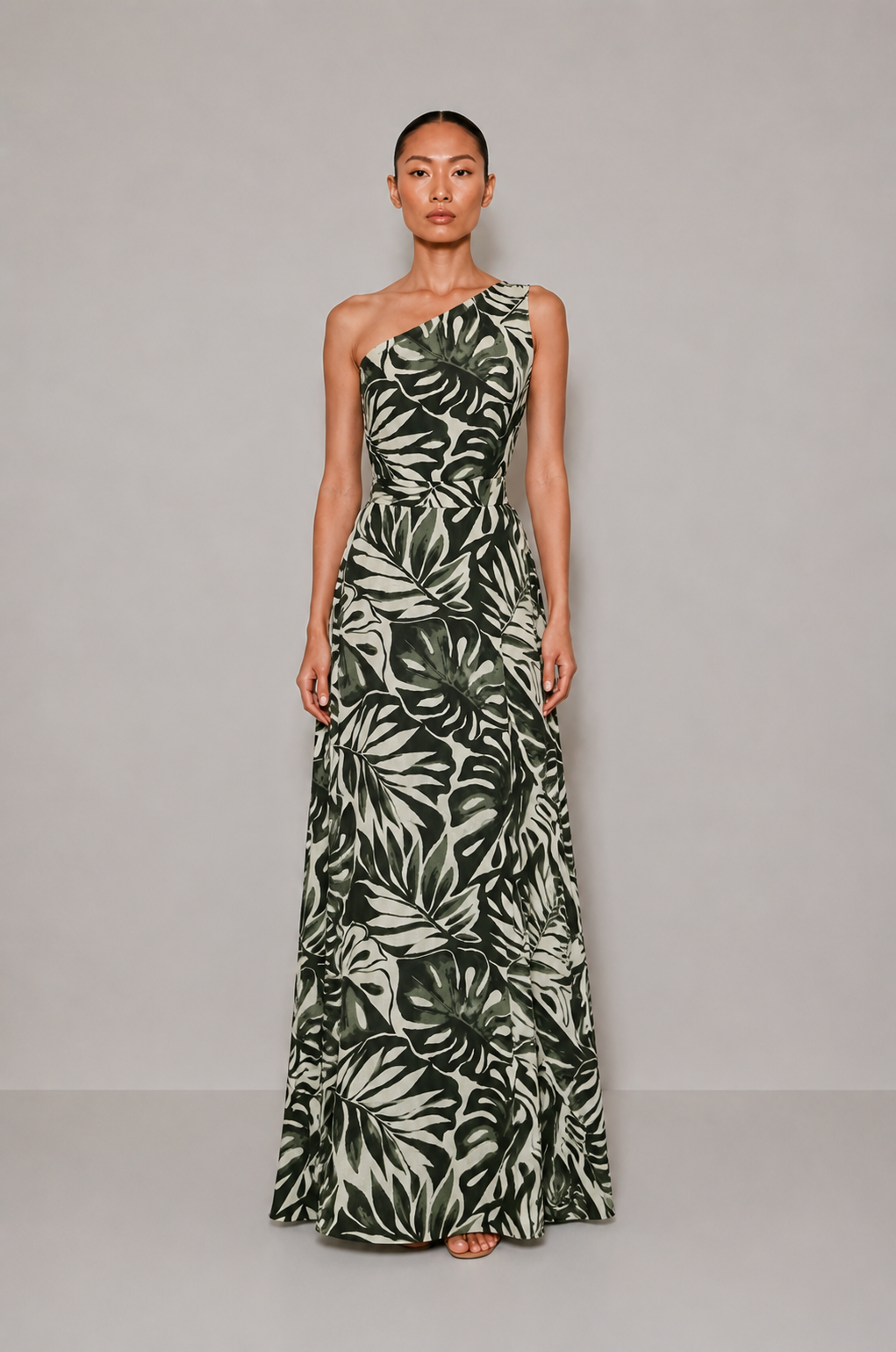 Vestido Tropical Estampado Floral Verde