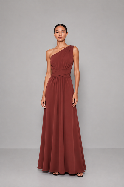 Vestido Tropical Terracota Rojizo