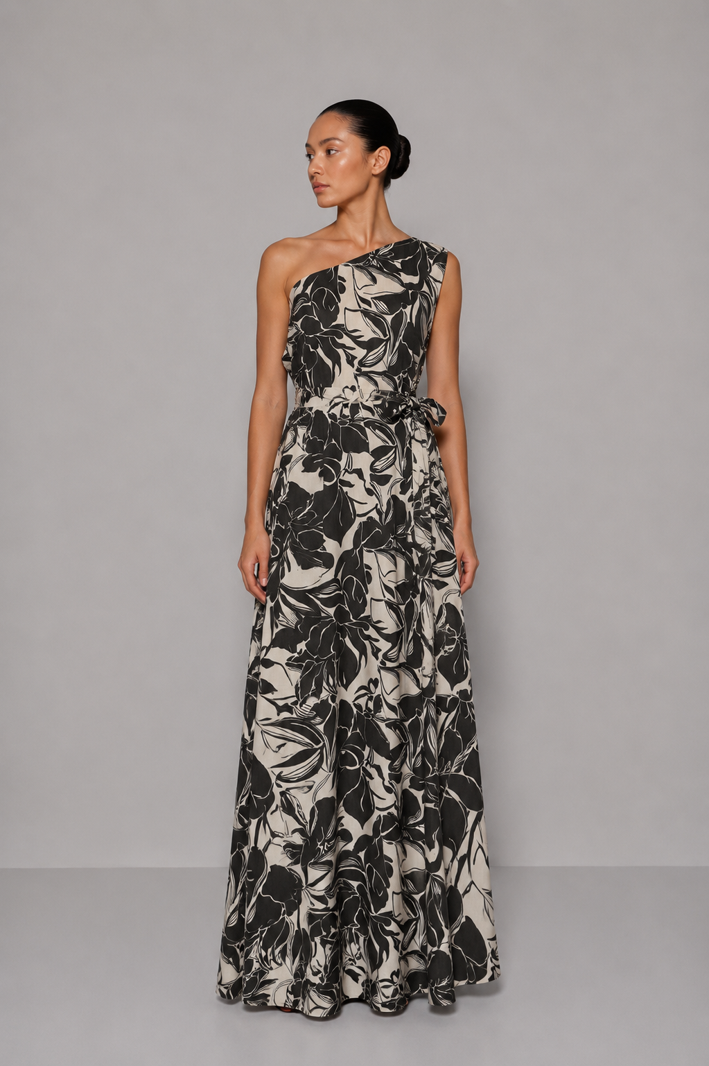 Vestido Tropical Floral Gris