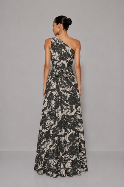 Vestido Tropical Floral Gris