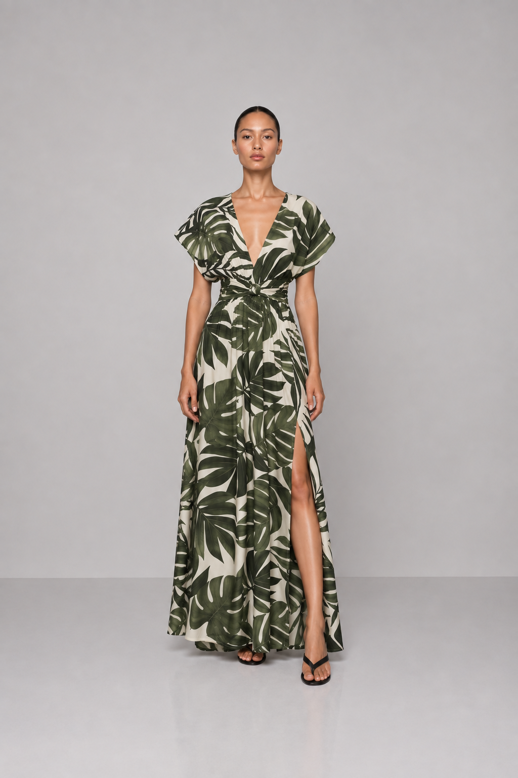 Vestido July Estampado floral verde