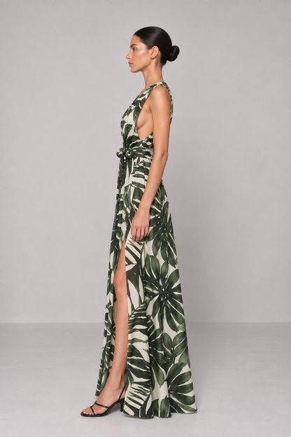 Vestido July Estampado floral verde