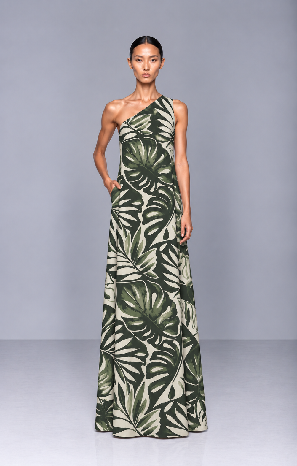Vestido Tropical Estampado Floral Verde