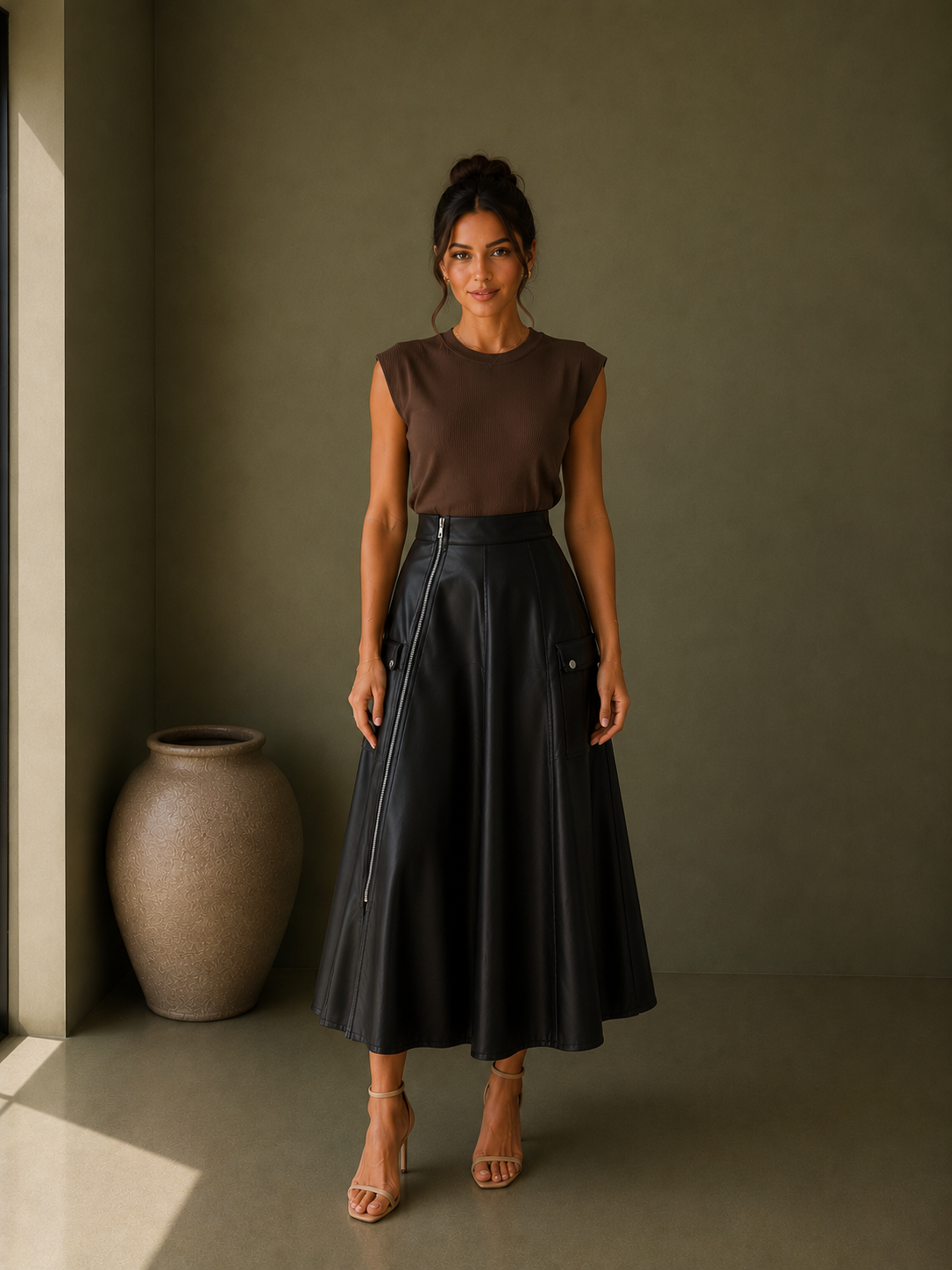 Blusa aire café