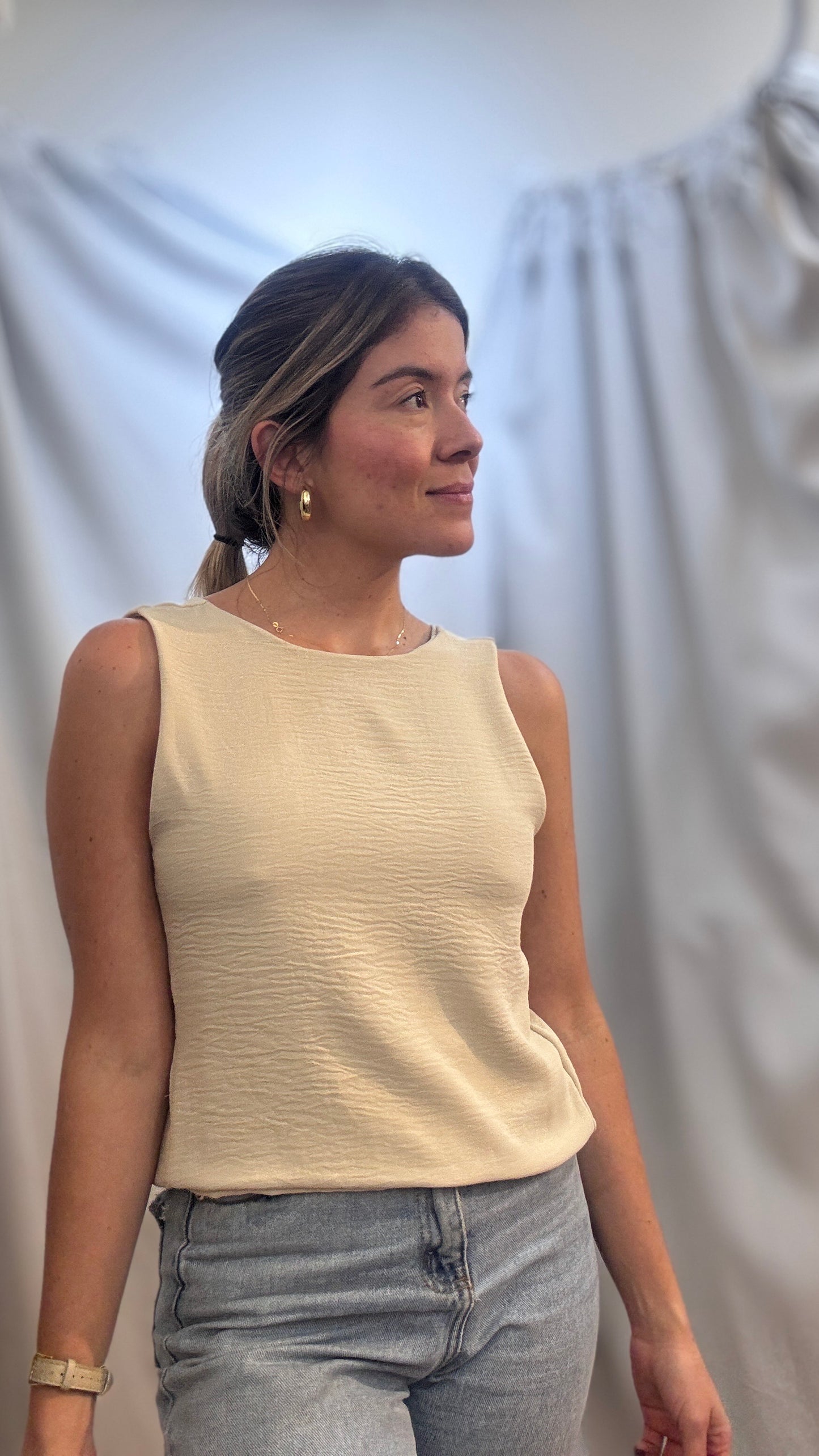 Crop top Tulia crema