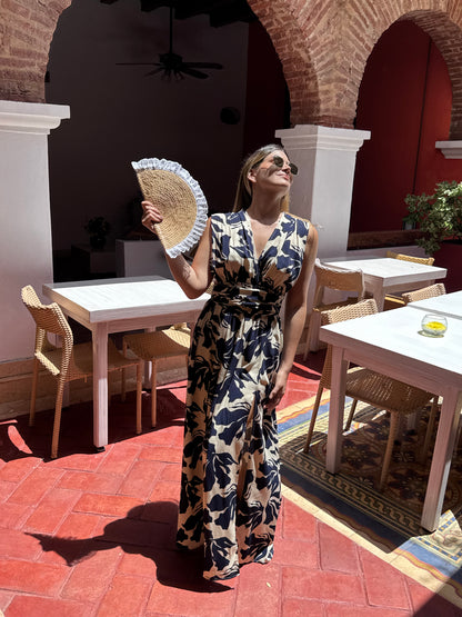 vestido july estampado floral azul marino
