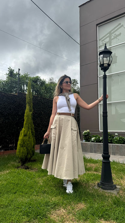 Falda Roma crema