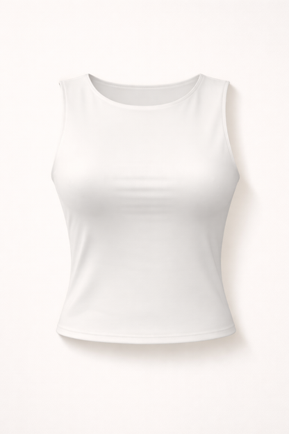 Crop top poli blanco