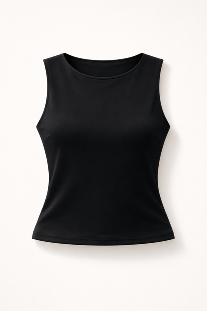 Crop top poli negro