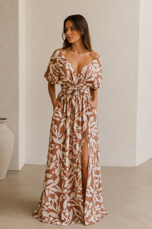 Vestido July Print Café