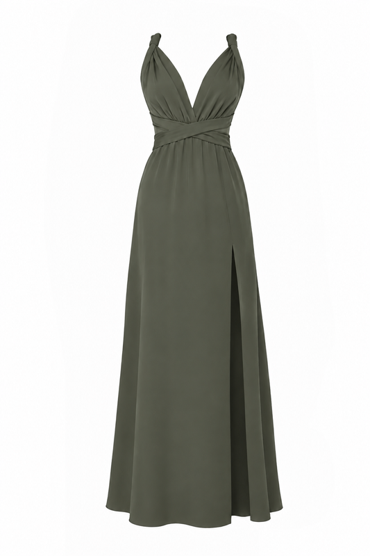 Vestido July Verde Grisáceo