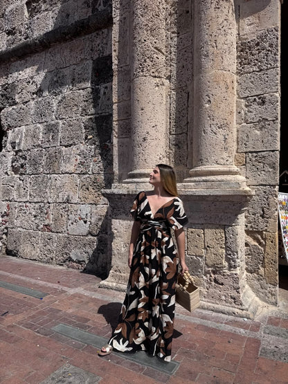Vestido July terracota floral