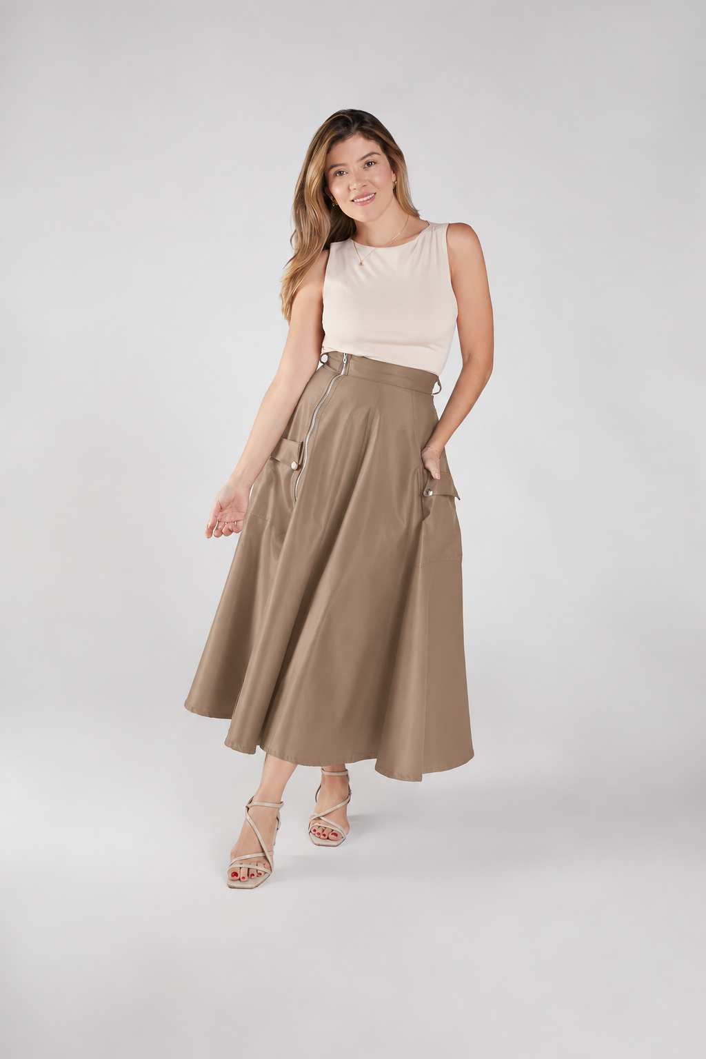 Falda Roma Beige