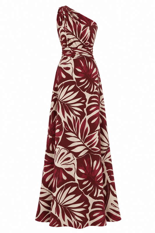 Vestido July Estampado floral vino