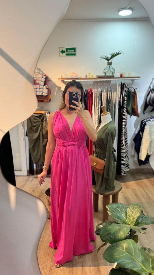 Vestido juli fucsia talla unica