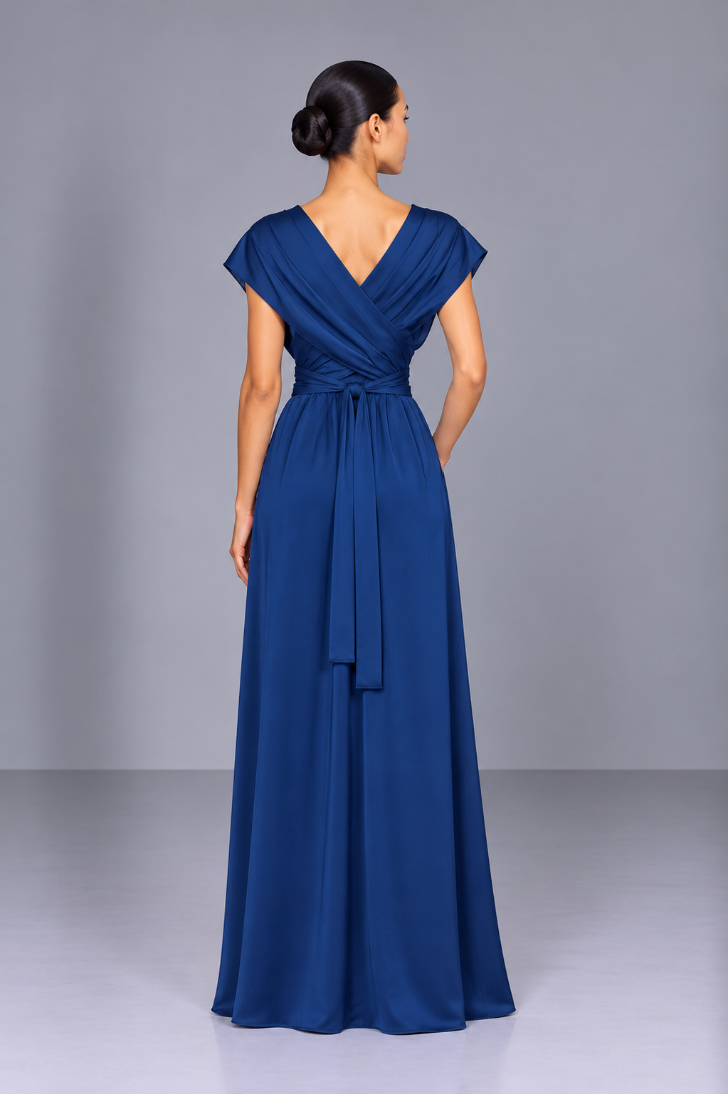 Vestido July Azul Seda