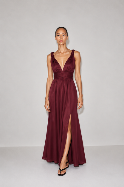 Vestido July Vino seda